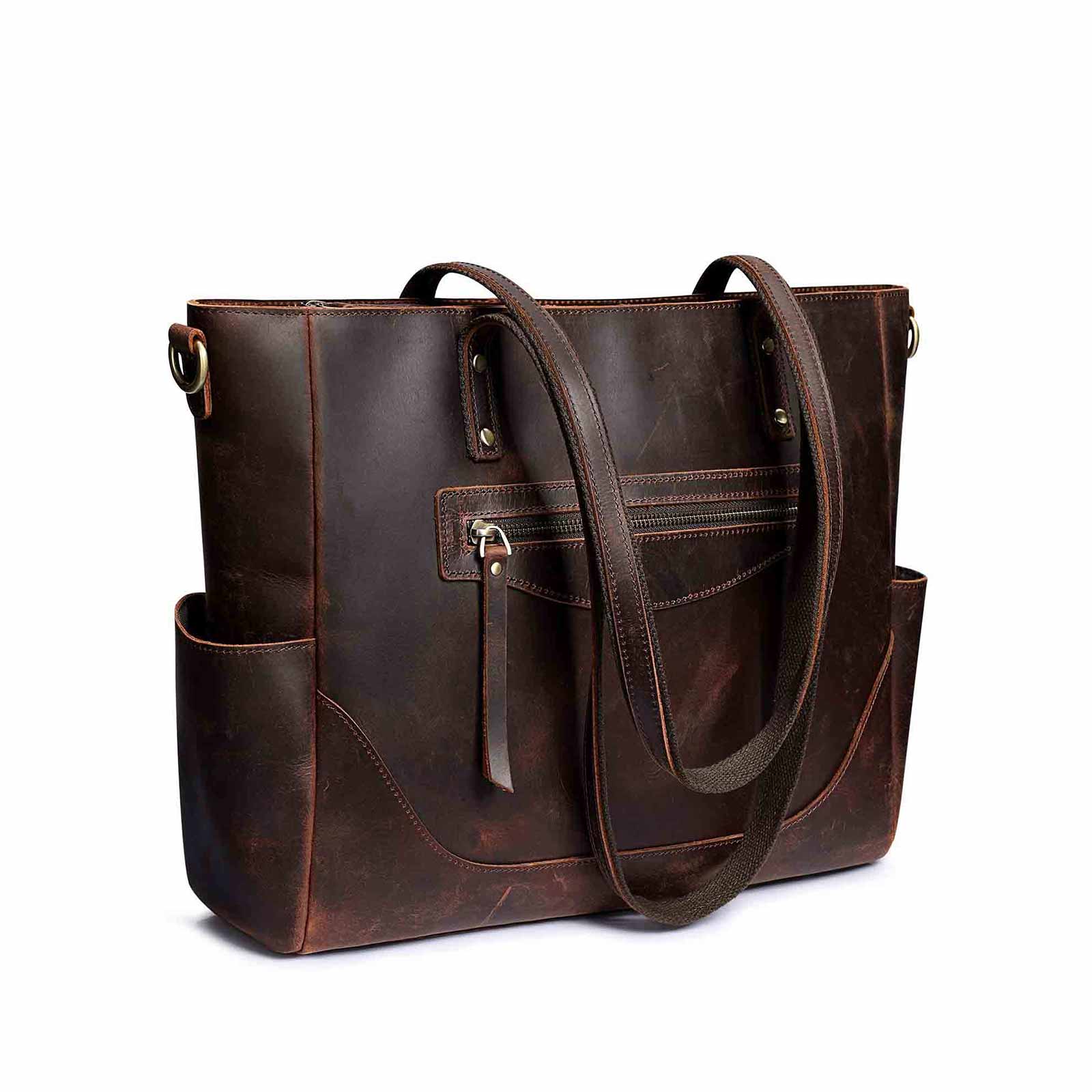 leather laptop bag women
