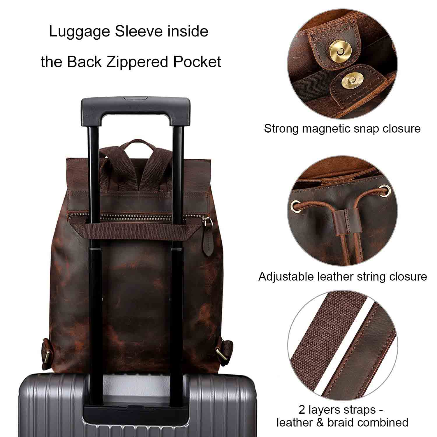 Crazy Horse Leather Backpack