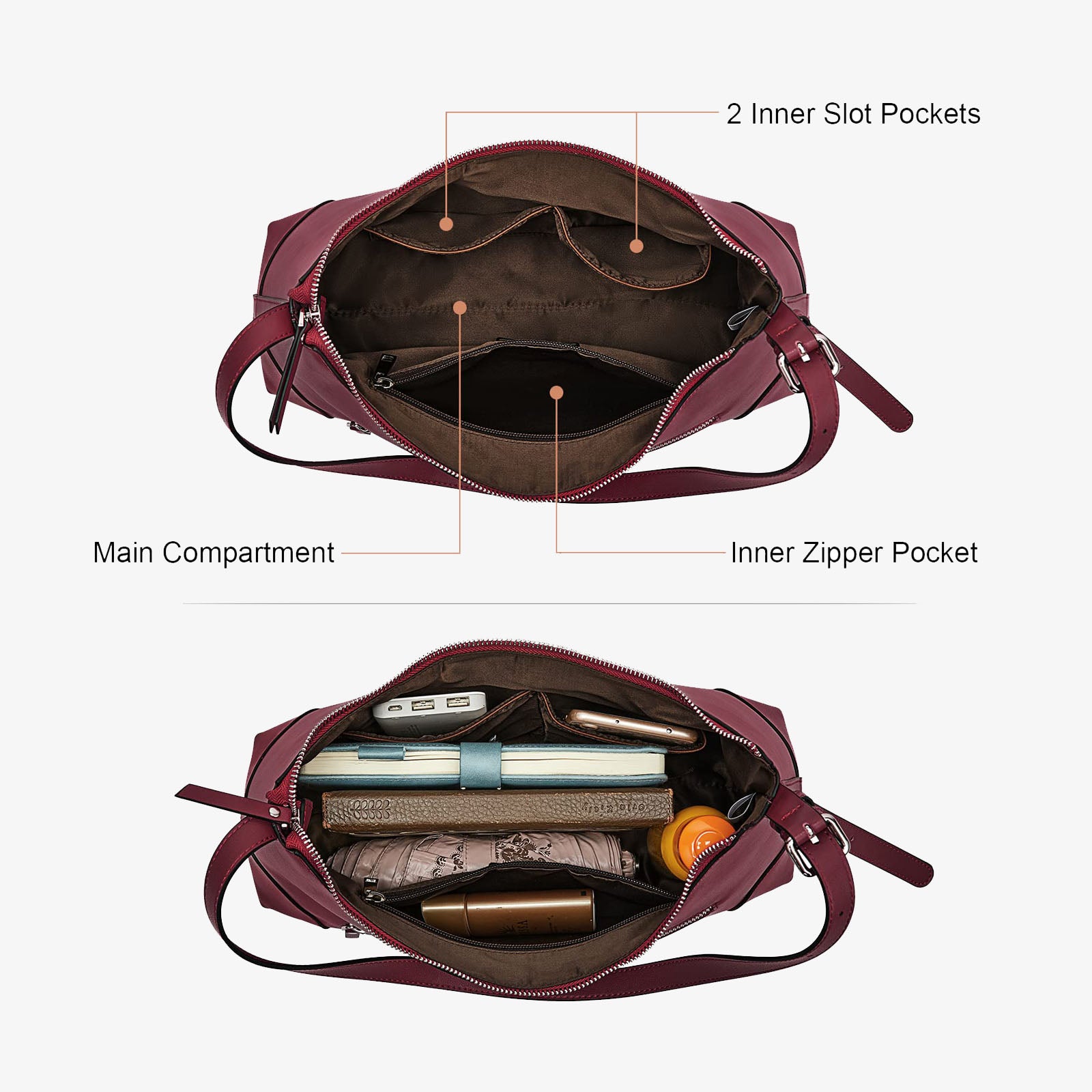 S-ZONE Genuine Leather Shoulder Bag