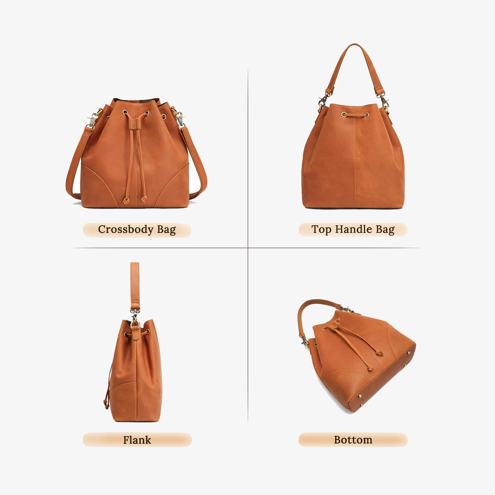 Vintage Drawstring Bucket Bags