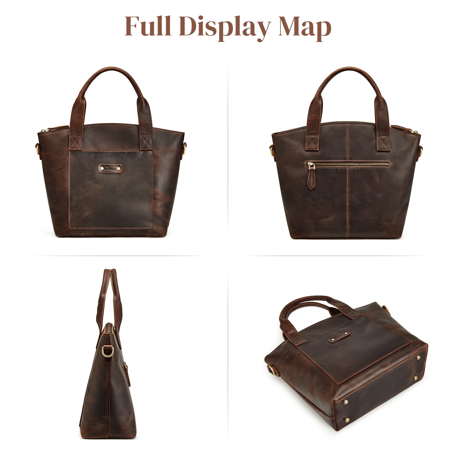 Genuine Leather Top-Handle Satchel Bags