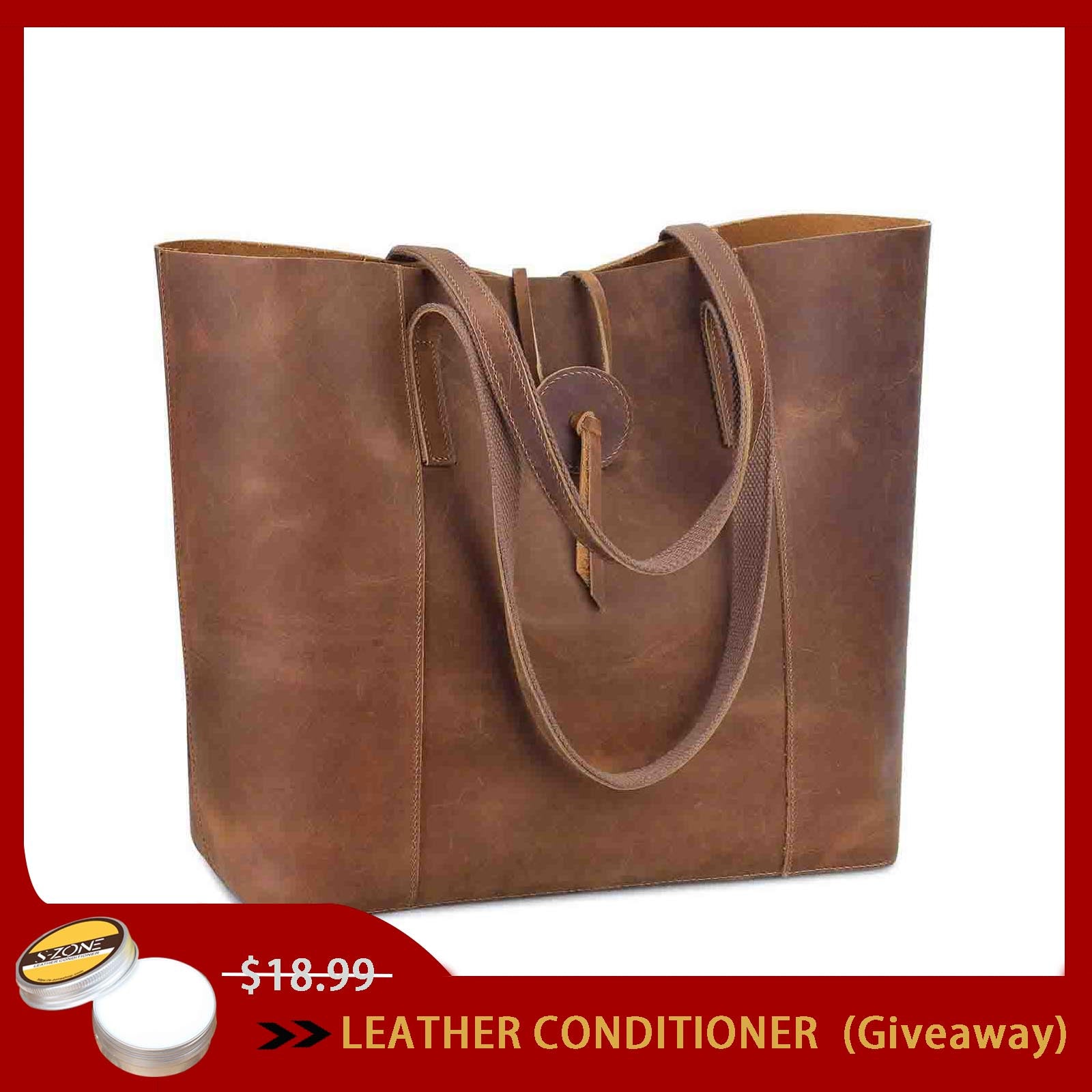 Women's Crazy Horse Leather Tote Bag