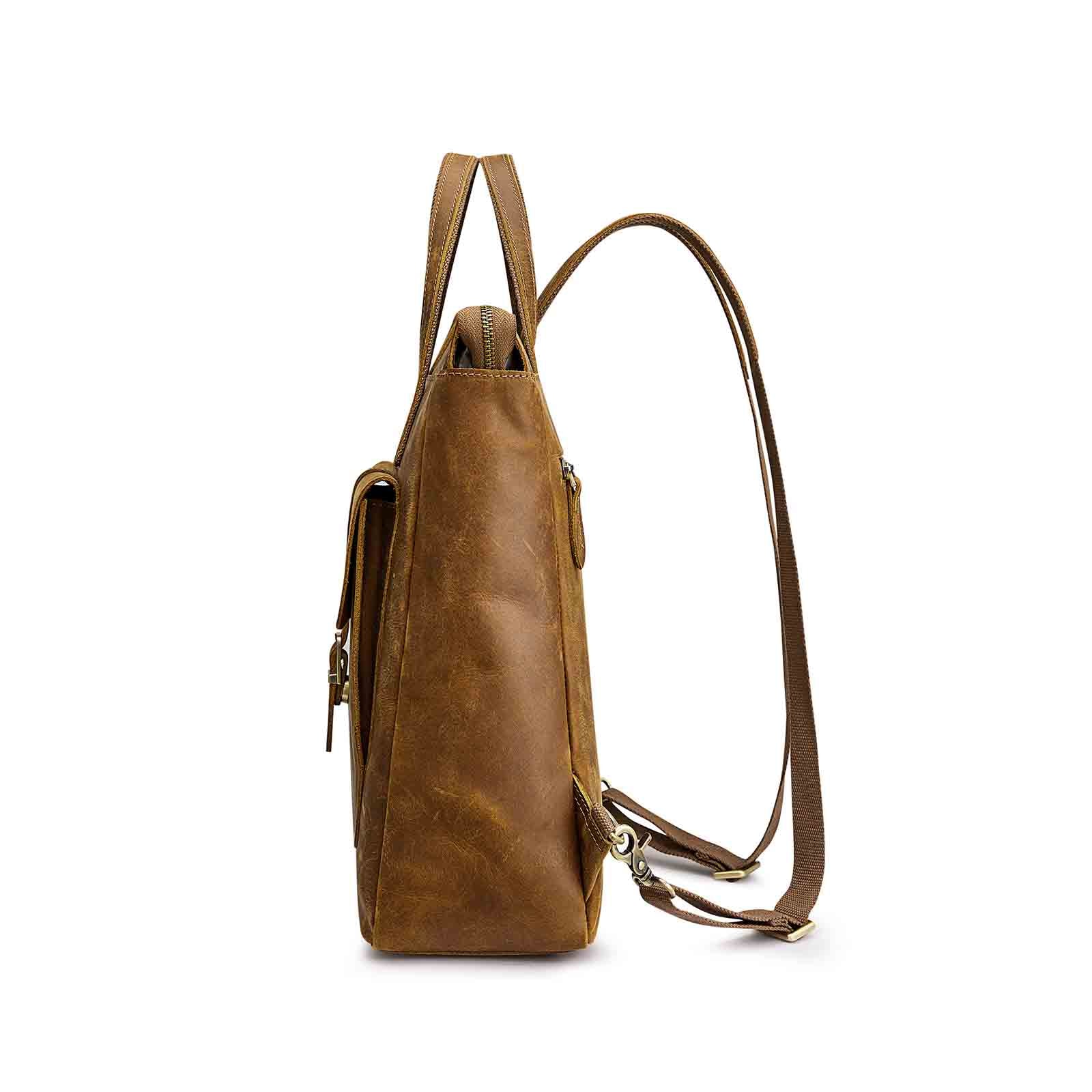 Leather Top-handle Backpack