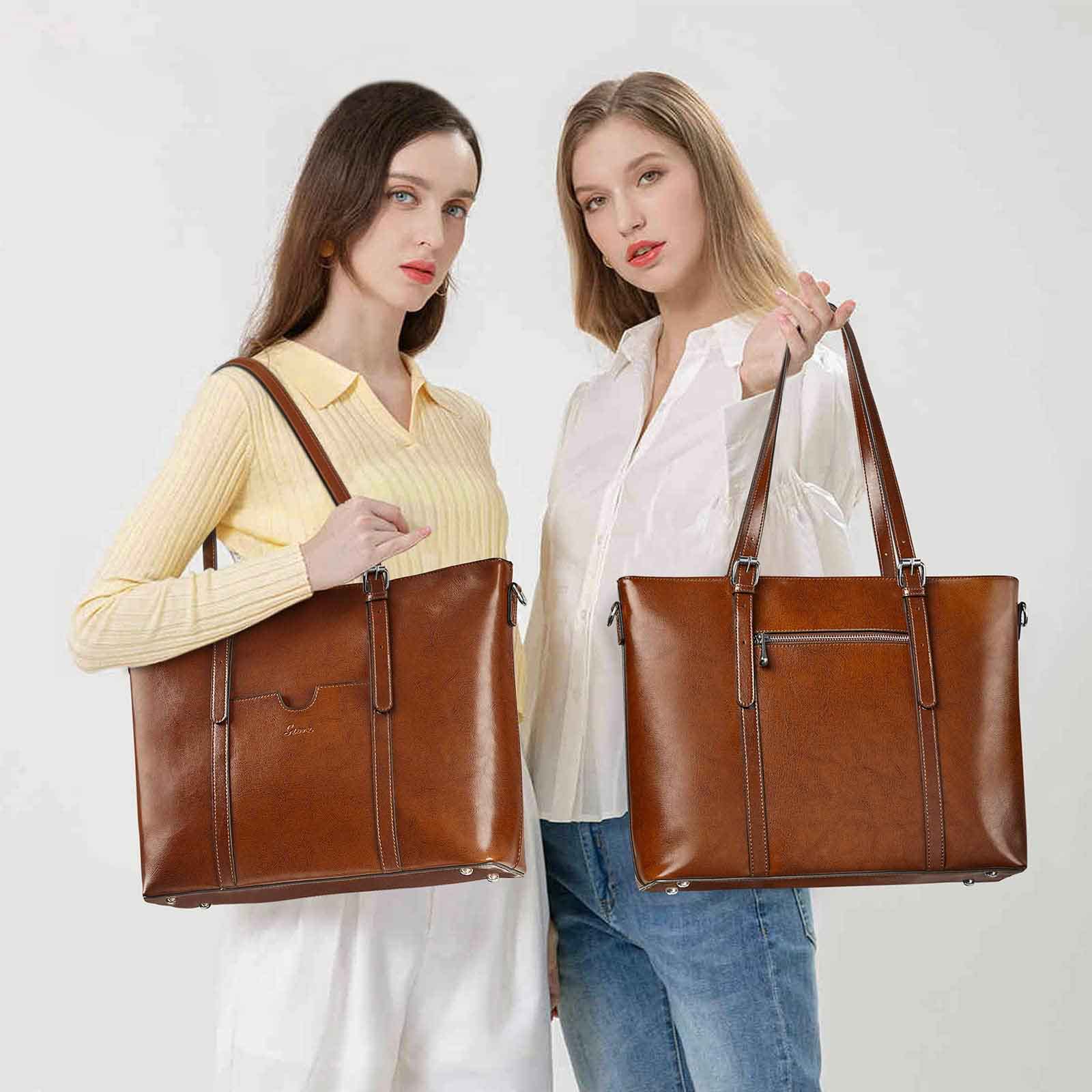 Genuine Leather Laptop Tote Bag