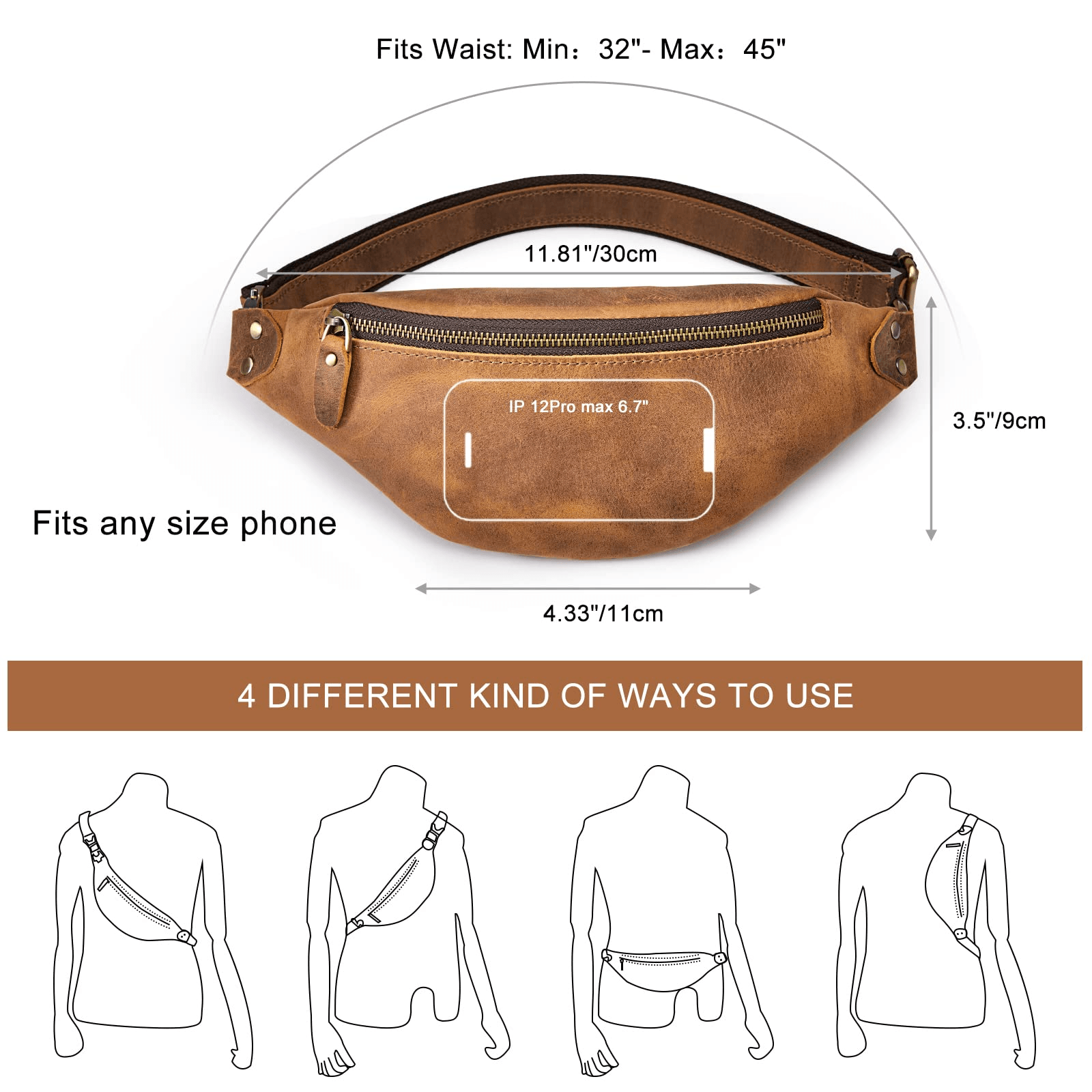 Genuine Leather Designer Belt Bag